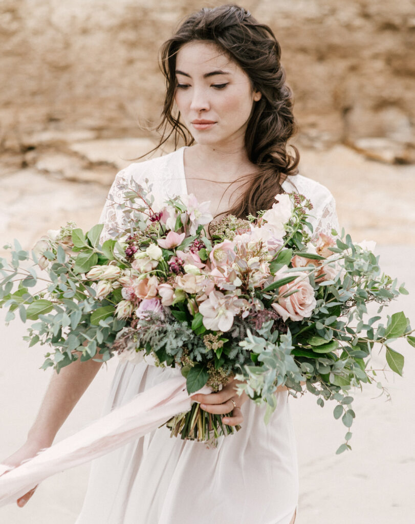 Photoshoot hair, makeup and flowers